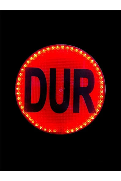 Eras Işıklı Servis Dur Levhası Ledli Dur Tabelası (30CM) - 3