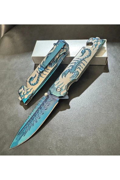 M Mazzanti Akrep Motifli Çelik Çakı - Resim 6