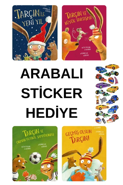 ARABALI STİCKER HEDİYELİ - OKUL ÖNCESİ RESİMLİ KİTAPLAR MASAL - TARÇIN İLE YENİ YIL - GEÇMİŞ OLSUN ürün görseli