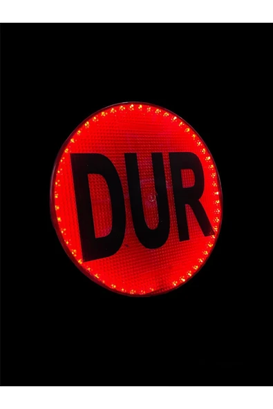 Eras Işıklı Servis Dur Levhası Ledli Dur Tabelası (30CM) - 4