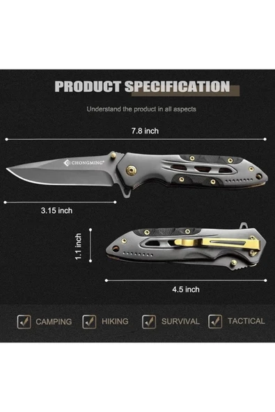 VAS.QUE Chongming Gri Efsane Model Çakı 21 Cm - Resim 2