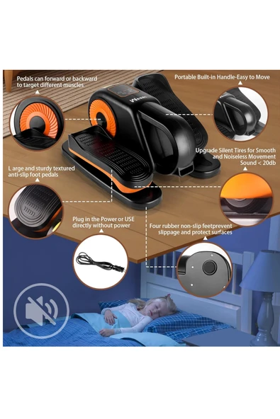 Glr Ty-002 Masa Altı Step Aleti | Kumandalı Mini Eliptik Dijital Göstergeli Kondisyon Bisikleti - 7