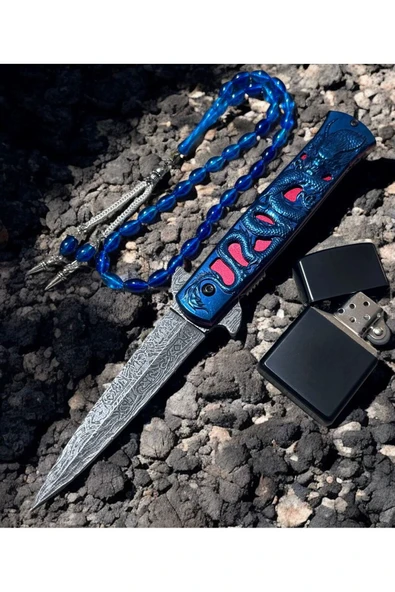 VAS.QUE Dragon Damasgus İşlemeli Çelik Çakı ürün görseli