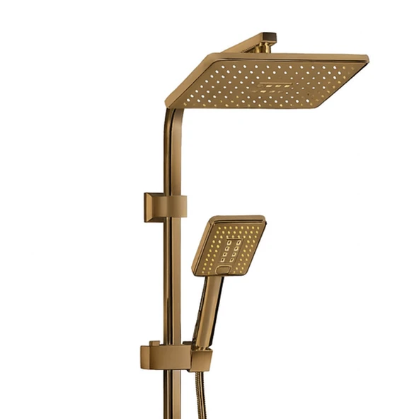 Yağmur Robot Duş Seti Tam Takım Bronz Renk Lüks Yağmurlama Fonksiyonlu El Duşu Başlıklı Duş Sistemi - Resim 3