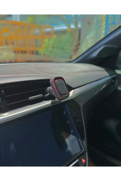 Taş Kaplamalı Mıknatıslı Araç İçi Telefon Tutucu Çift Kilit Sistemli