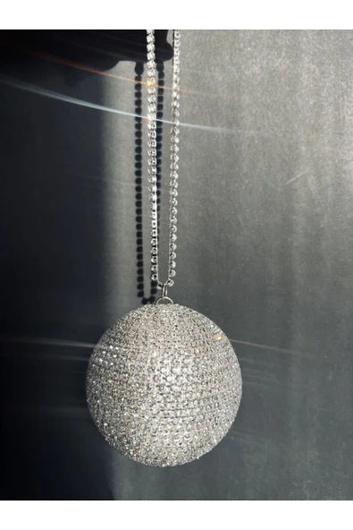 Taşlı Disco Topu Dikiz Aynası Süsü 5 Cm Işıltılı Gösterişli Ayna Süsü