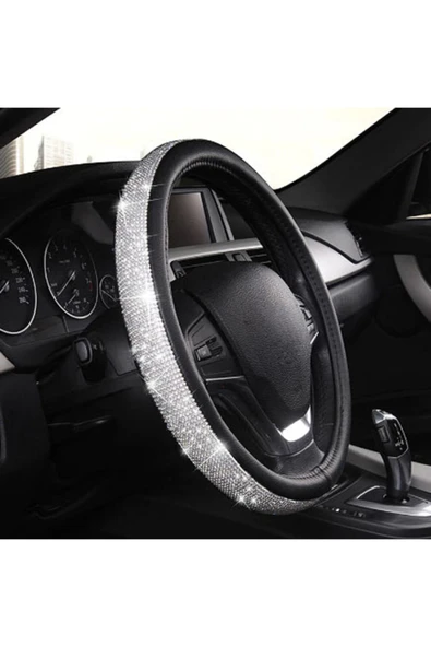 Krem Renk Pırlanta Geçmeli Direksiyon Kılıfı - 2