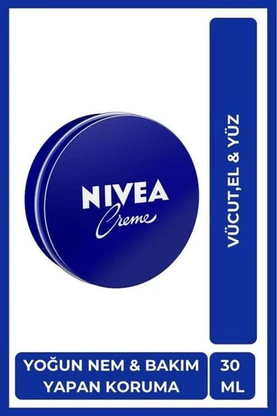 Nivea Creme Nemlendirici Bakım Kremi 30 ml, El,Yüz,Vücut İçin,Paraben İçermez, Tüm Cilt Tipleri ürün görseli 1