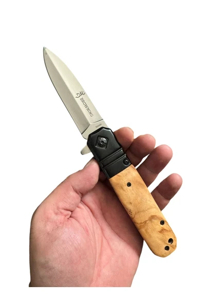 M Mazzanti Ahşap Kabze Çelik Çakı - Resim 2