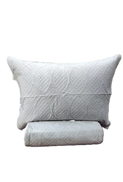 TAYTÜYÜ NUBUK YATAK ÖRTÜSÜ ÇİFT KİŞİLİK TOSKANA A.GRİ - Resim 2