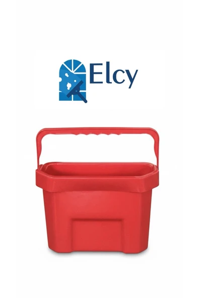 ELCY 12 LT Temizlik Kovası Cam Kovası Temiz Su Kovası Kırmızı