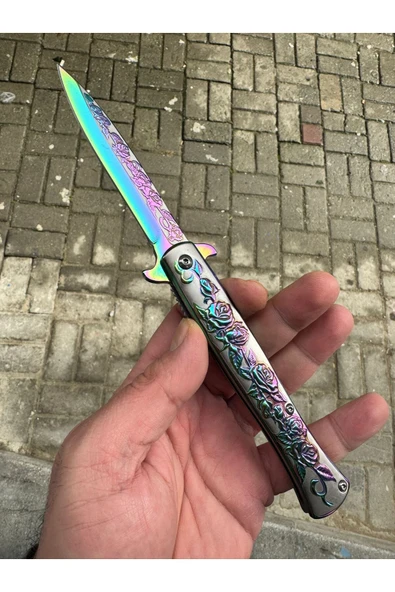 VAS.QUE Gül Motifli Çelik Çakı - Resim 3