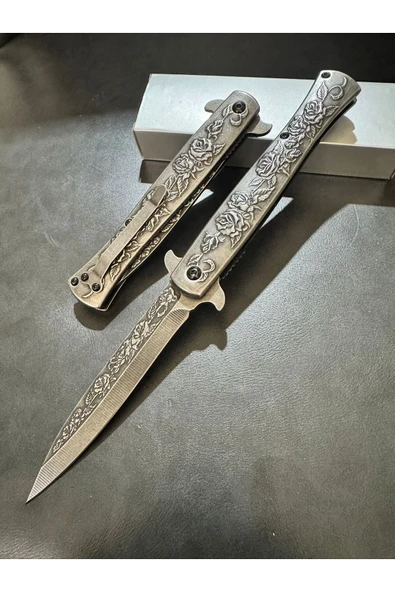 M Mazzanti Otantik Gül Desenli Çelik Çakı ürün görseli