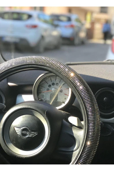 Full Taşlı Füme Renk 38*40 Cm Direksiyon Kılıfı