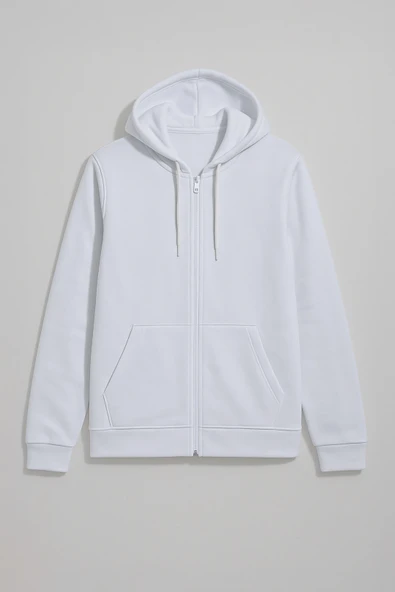 Kadın Fermuarlı Kapüşonlu Cepli İçi Polarlı Sweatshirt - Resim 6