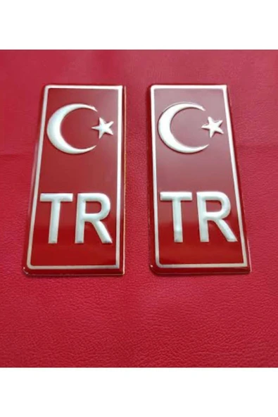 Tr Yazılı Ve Ayyıldızlı Alüminyum Kabartmalı Plaka Pulu 2 Adet