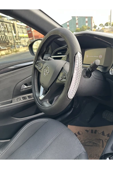 Geçmeli Direksiyon Kılıfı Fosforlu Tutmalı Gümüş