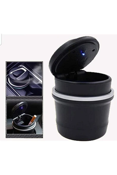 Oto Küllük Işıklı Bardaklık Uyumlu Kapaklı Bmw Tip Mini Çöp Kovası - 3