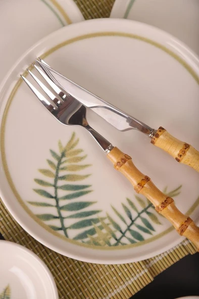 Atbyhome By Bambum Pianta 14 Parça Porselen Kahvaltı Takımı Kahvaltı Seti Kahvaltılık- Sunum Seti - Resim 7