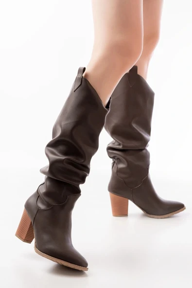 LS-1884 Kahverengi Günlük Kadın Çizme ürün görseli