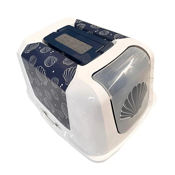 Moderna Trendy Midye Desenli Kapalı Kedi Tuvaleti - Resim 2