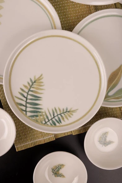 Atbyhome By Bambum Pianta 14 Parça Porselen Kahvaltı Takımı Kahvaltı Seti Kahvaltılık- Sunum Seti - Resim 4