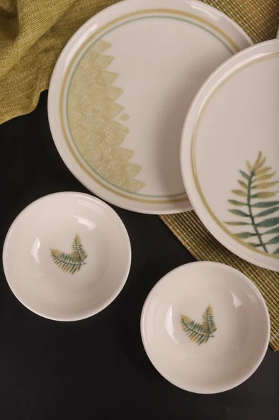 Atbyhome By Bambum Pianta 14 Parça Porselen Kahvaltı Takımı Kahvaltı Seti Kahvaltılık- Sunum Seti - Resim 5