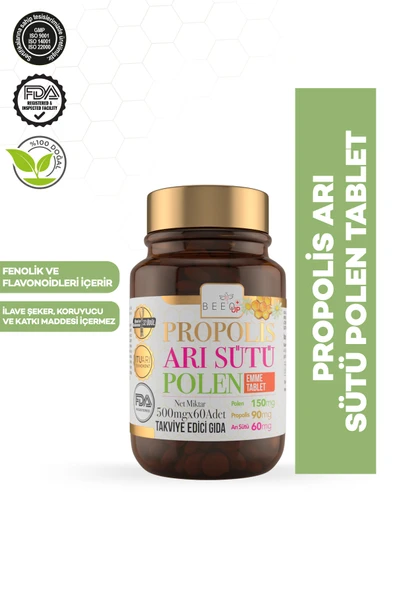 Bee`o Up Propolis Arı Sütü Polen Emme Tablet 500 mg x 60 Adet - 2