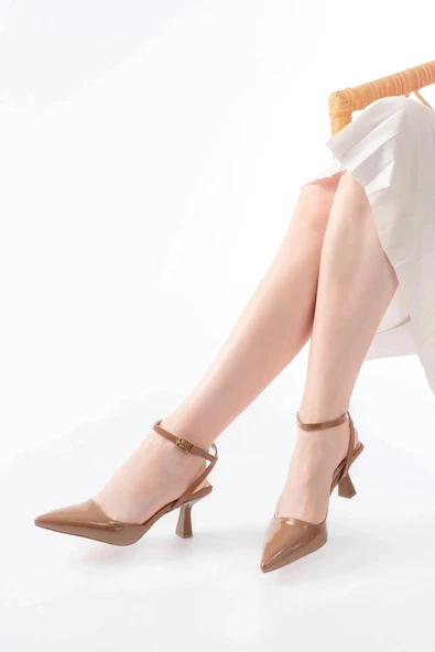 ST-004 Vizon Rugan Günlük 7 cm Topuklu Bayan Ayakkabı ürün görseli