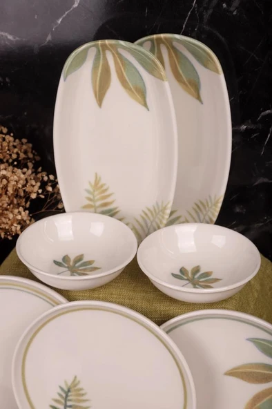 Atbyhome By Bambum Pianta 14 Parça Porselen Kahvaltı Takımı Kahvaltı Seti Kahvaltılık- Sunum Seti - Resim 6