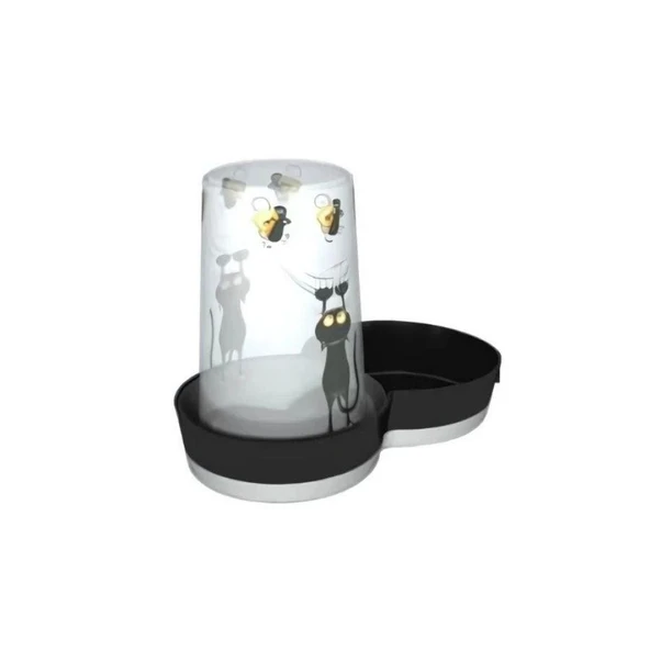 Moderna Trendy Kedi ve Fare Desenli Kedi Su Kabı 1,5 Lt - Resim 2