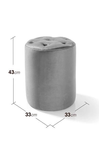 Framgan Framgan Makyaj Masası Pufu - Chester Bordo Puf - Dekoratif - Ayak Uzatma Pufu - Yuvarlak Puf - Resim 8