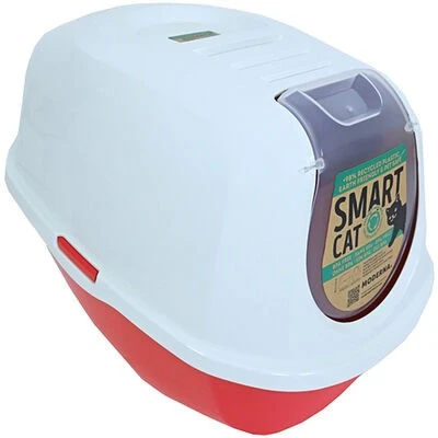 Moderna Smart Kapalı Kedi Tuvalet Kırmızı 40x54x41 - Resim 3