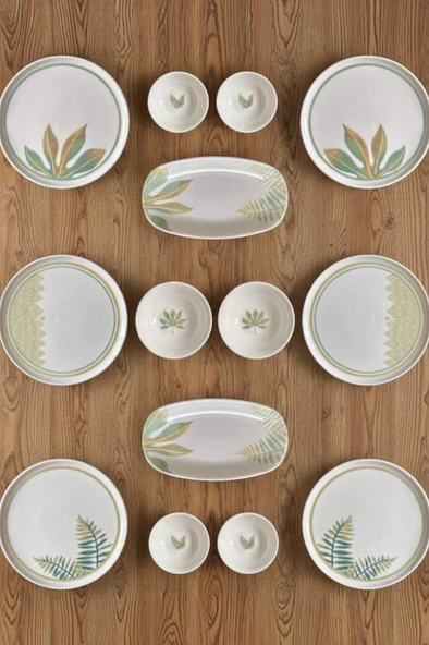 Atbyhome By Bambum Pianta 14 Parça Porselen Kahvaltı Takımı Kahvaltı Seti Kahvaltılık- Sunum Seti - Resim 2