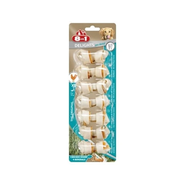 8IN1 Delights Pro Dental Diş Sağlığı için Köpek Ödül Kemiği Tavuklu XS - 84GR - 2