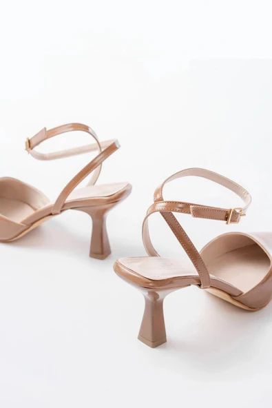ST-004 Vizon Rugan Günlük 7 cm Topuklu Bayan Ayakkabı - Resim 5