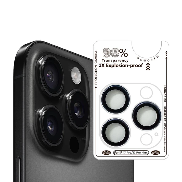 BİNANO IPHONE 17 PRO/17 PRO MAX/16 PRO/16 PRO MAX SAFİR MAVİ KAMERA KORUYUCU