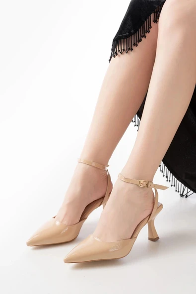 ST-004 Nut Rugan Günlük 7 cm Topuklu Bayan Ayakkabı - Resim 4