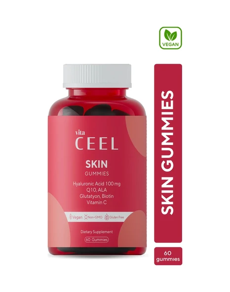 VitaCeel Cilt Vitamini Çiğnenebilir Vegan Gummy, Hyaluronic Acid, Vitamin C, Glutatyon, Q10, Ala, Biotin