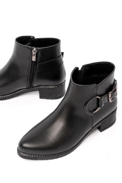 270-3030 Siyah Toka Aksesuarlı Fermuarlı Günlük Kadın Bot ürün görseli 1