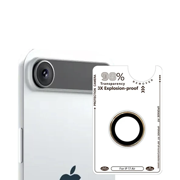 BİNANO IPHONE 17 AIR SAFİR GOLD KAMERA KORUYUCU