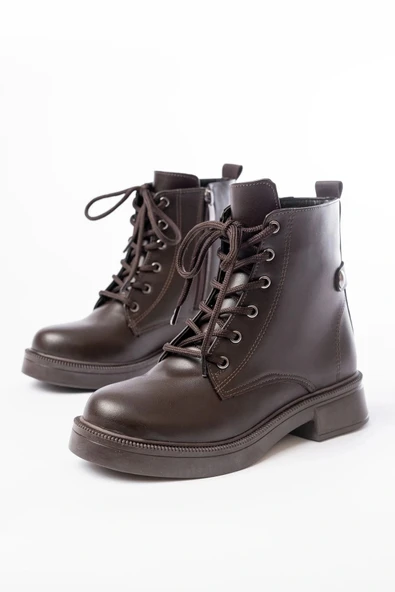 02-2003 Kahve Cilt Bağcıklı Fermuarlı Günlük Kadın Bot ürün görseli