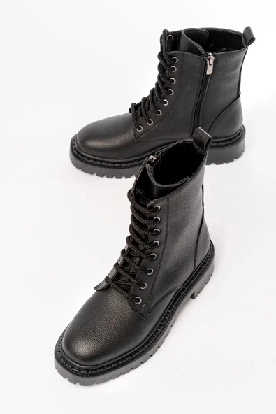 1101-2289 Siyah Luna Bağcıklı Fermuarlı Günlük Kadın Bot ürün görseli 1