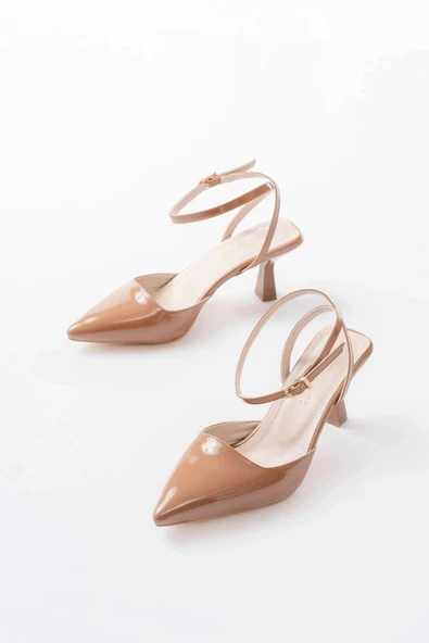 ST-004 Vizon Rugan Günlük 7 cm Topuklu Bayan Ayakkabı - Resim 3