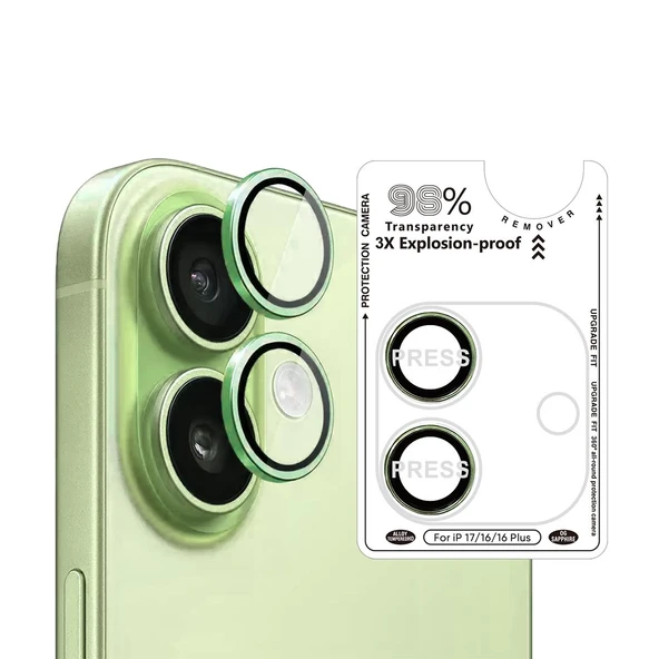 BİNANO IPHONE 17/16/16 PLUS SAFİR YEŞİL KAMERA KORUYUCU