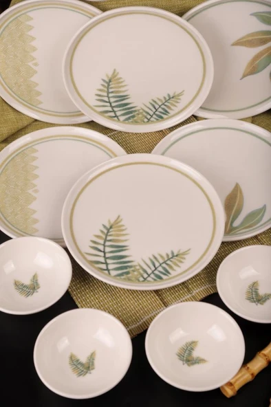 Atbyhome By Bambum Pianta 14 Parça Porselen Kahvaltı Takımı Kahvaltı Seti Kahvaltılık- Sunum Seti - Resim 3