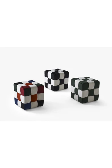 Framgan Framgan Kare Puff Yeşil-Beyaz - Resim 3