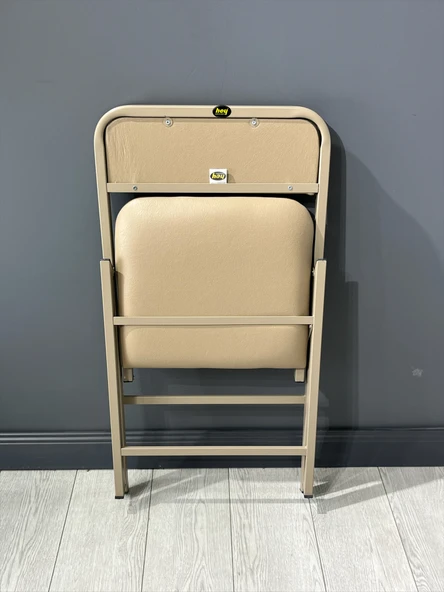 Katlanır Kamp Sandalyesi Cappuccino Piknik Sandalyesi Kapuçino Deri - Resim 4