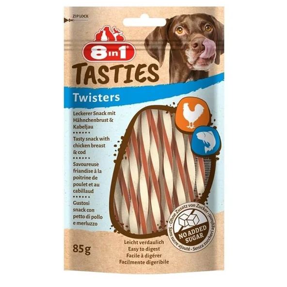 8IN1 Tasties Twisters Tavuklu Balıklı Burgu Köpek Ödülü 85 gr - 3