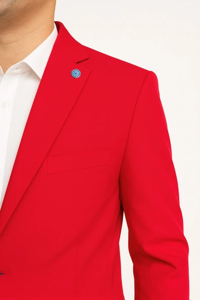 Erkek  Tek Düğme Slim Fit Takım Elbise - Şık Ofis ve Davet Kombini - Resim 3